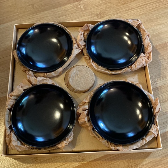 Dining | Vintage Japanese Black Lacquer Rice Bowls Wlids Set Of 5 Made ...